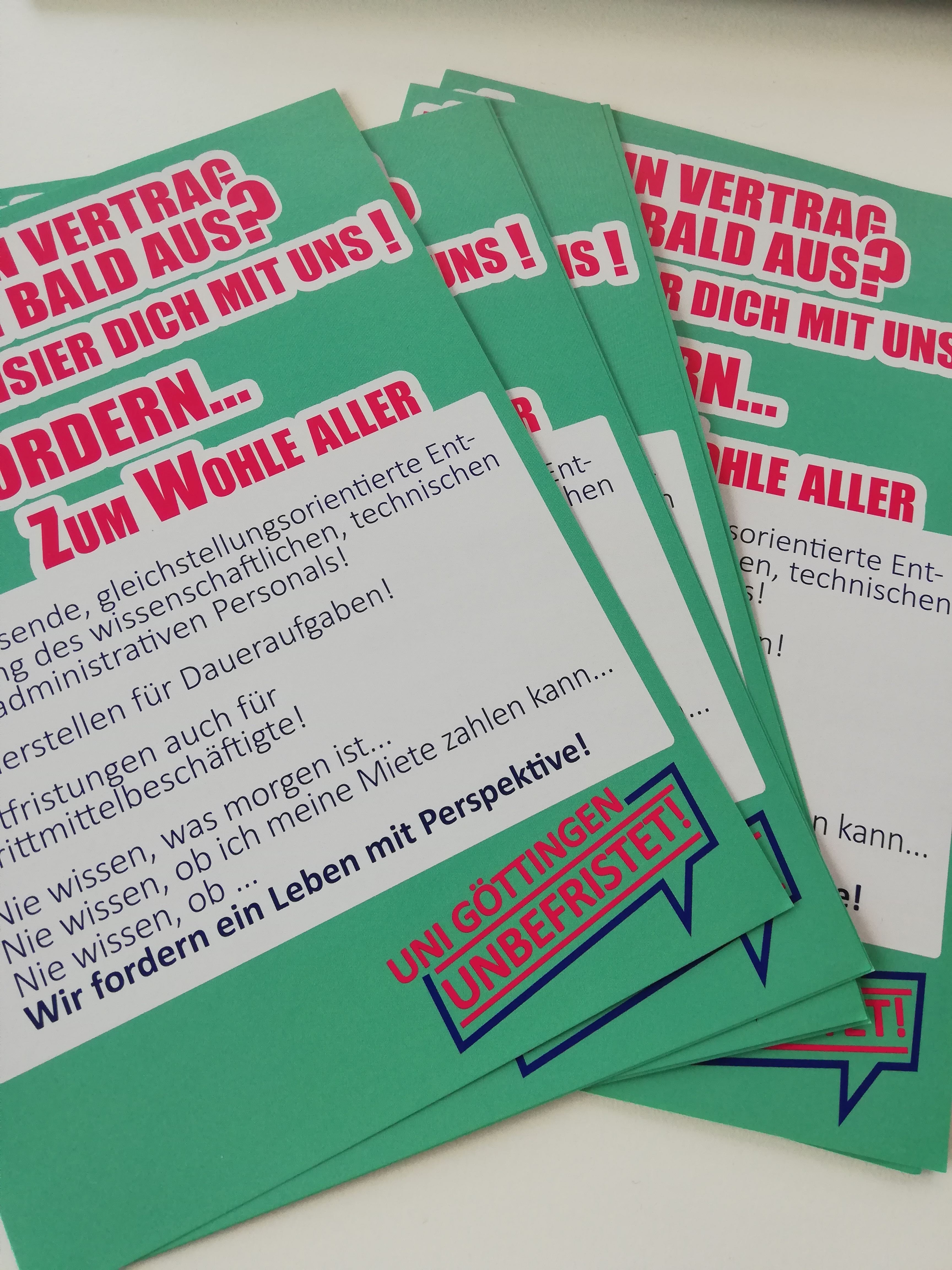 Flyer Uni Göttingen Unbefristet